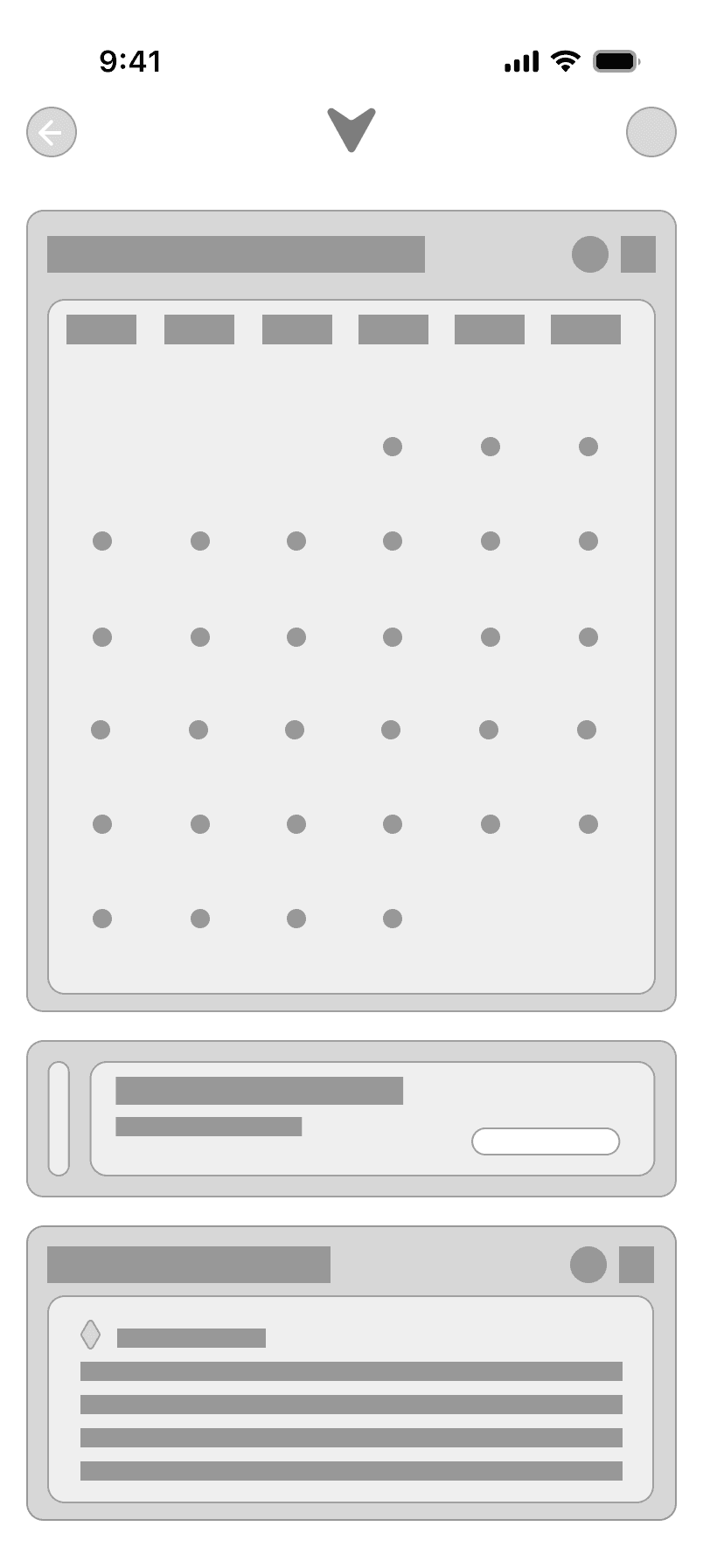 Calendar view wireframe